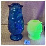 LE Smith Blue Glass & Mosser Custard Uranium