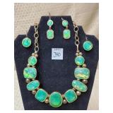 Bold Green Iridescent Statement Necklace