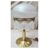 20 1/2" H Vintage Boudoir Lamp w/ Brass Base