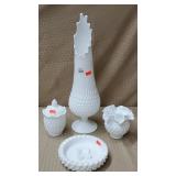 Fenton Milk Glass Swung Vase, Fenton Milk Glass