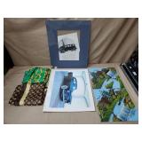 Antique Reverse Painting Glass Panels, Silk