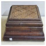 Woven Reed/Ratten Style Top Wood Storage Chest