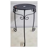 Vintage Wrought Iron Rotating Planter Table
