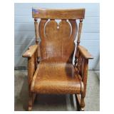 Antique Tiger Oak Rocking Chair, RESERVE