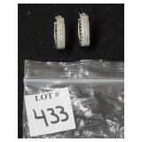 10k White Gold Diamonque Earrings