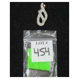 10k Wite Gold Diamonque Swirl Pendant