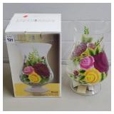 5th Ave Crystal Roses Crackle Lampe Bougie w/ Box