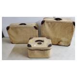 3 Pcs Amelia Earhart Faux Crocodile Travel Luggage