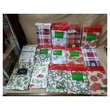 Lot of Asssorted Xmas Vinyl Tablecloths, Sealed