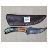 7 3/4" Dragonscale Steel Knife w/ Leather Sheath