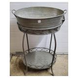 Galvanized Metal Planter Tub & Stand