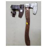 Damascus Steel Axe w/ Leather Sheath