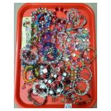 Tray Lot of Assorted Costume Bracelets