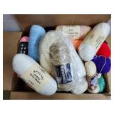 Box of Mixed Colored Yarn