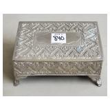 Vintage Silver Plated Jewelry Box w/ Sumo Patch