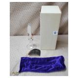 8 1/2" H Hand Cut & Painted Crystal Feather