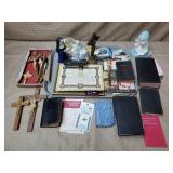 Grouping of Religious Items, Crucifixes, Bibles