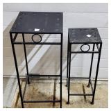 Lot of 2 Metal Planter Tables