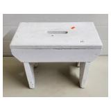 Vintage White Painted Oak Step Stool