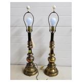 Pair of Brass Table Lamps, 28 1/2" H