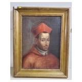 Atq Saint Charles Borromeo Devotional Painting
