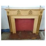 Large Antique Wood Fireplace