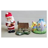 Vtg German House, Santa Claus Ceramic Easter