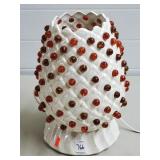 Vtg MCM Ceramic Pineapple Jewel Accent Lamp