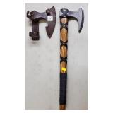 Damascus Steel Axe w/ Leather Sheath