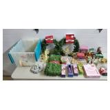 Tote of Assorted Xmas Decorations