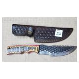 10" Dragonscale Steel Knife w/ Leather Sheath