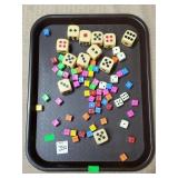 Tray Lot of Assorted Vintage Dice