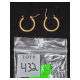 14k Gold Earrings, 0.58 DWT