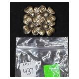 Large Sterling Flowers Pin
