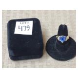 CZ Gold Over Sterling Lab Created Sapphire