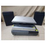 Lot of DVD Players, VHS Player, HP Laptop,