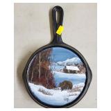 6 1/2" Cast Iron Skillet Signed L. Saul 1995