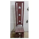 Tall Rustic Wood Star Carved Decorative Chair