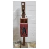 Rustic Wooden Lantern Post w/ Star Cutout Light