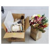 Box Lot of Lace, Crafting Items, Faux Flowers
