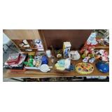 Large Lot of Enamelware Pitchers, Stoneware,