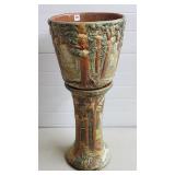29 1/2" Majolica Style Planter & Pedestal Set
