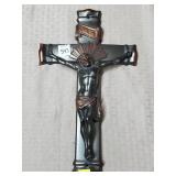 Vintage Heavy Copper Plated Metal Crucifix