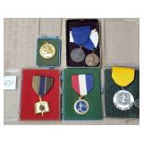 Mixed Vintage Fraternal & Civic Medals Cased Awars