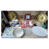 Large Mix Decor & Household Lot, Framed Art, Brass