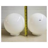 Pair of Milk Glass Dome Shades