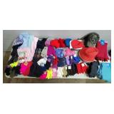 Large Lot of Assorted Hats, Scarves, Gloves, etc