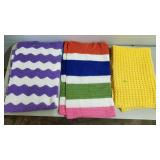 Lot of 3 Hand Crochet Afghan Blankets