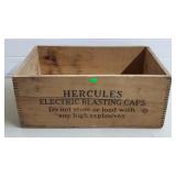 Hercules Electric Blasting Caps Wood Crate