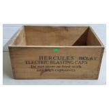 Hercules Electric Blasting Caps Wood Crate